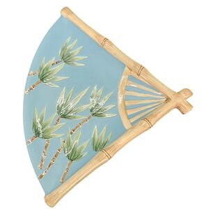 Silvestri Asia Society Fan Plate Cynthia McCollum Bamboo Palm Sushi Tray